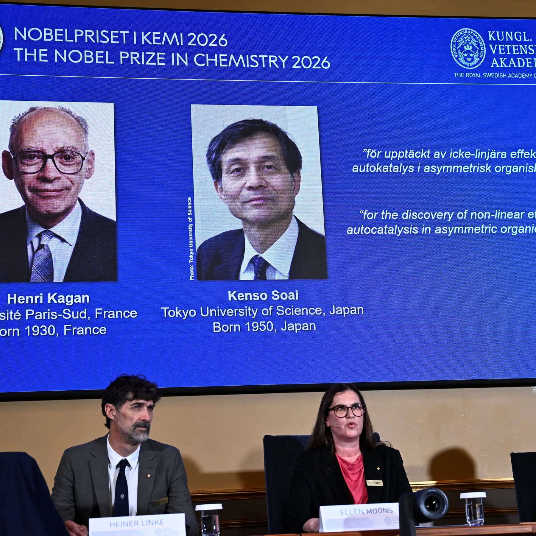 Nobel Prize in Chemistry Awarded to Kagan and Soai for Molecular Research