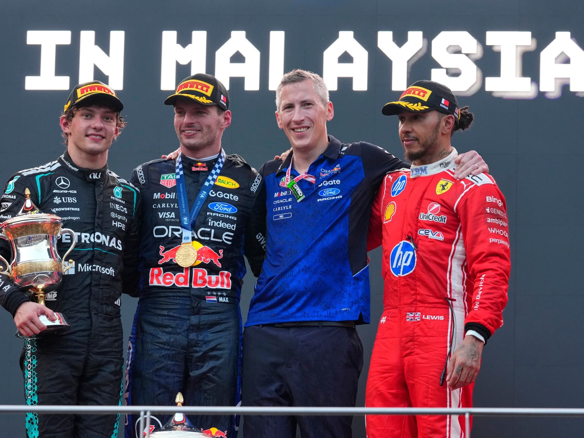 Verstappen gana el GP de Bahréin en Malasia; Antonelli amplía ventaja